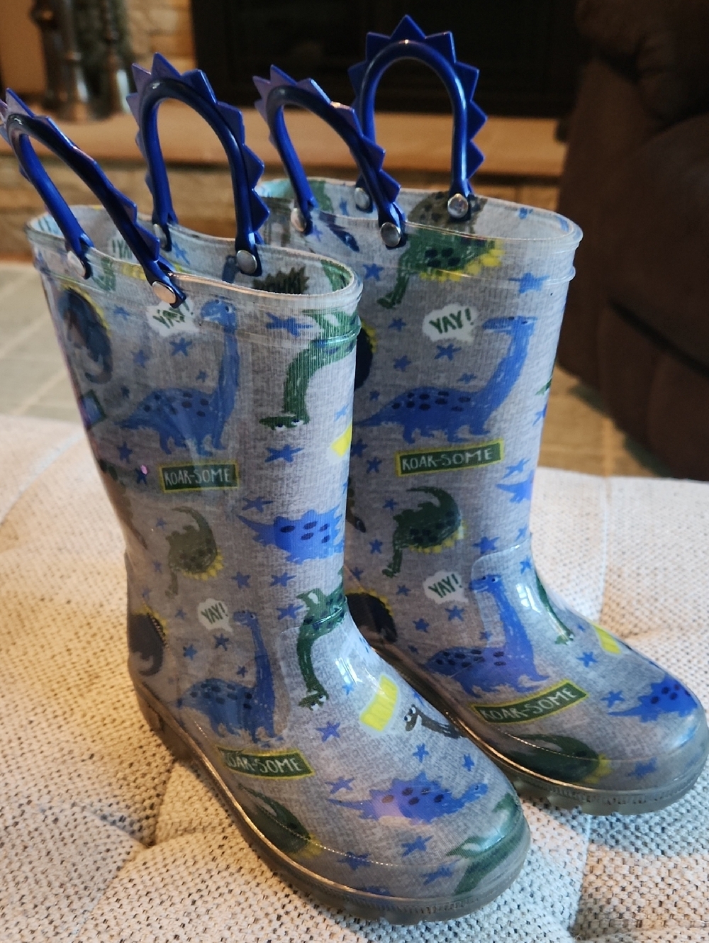 Kids' Dinosaur Rain Boots - Blue & Green